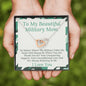 To My Beautiful Military Mom - No Matter - Interlocking Hearts Necklace