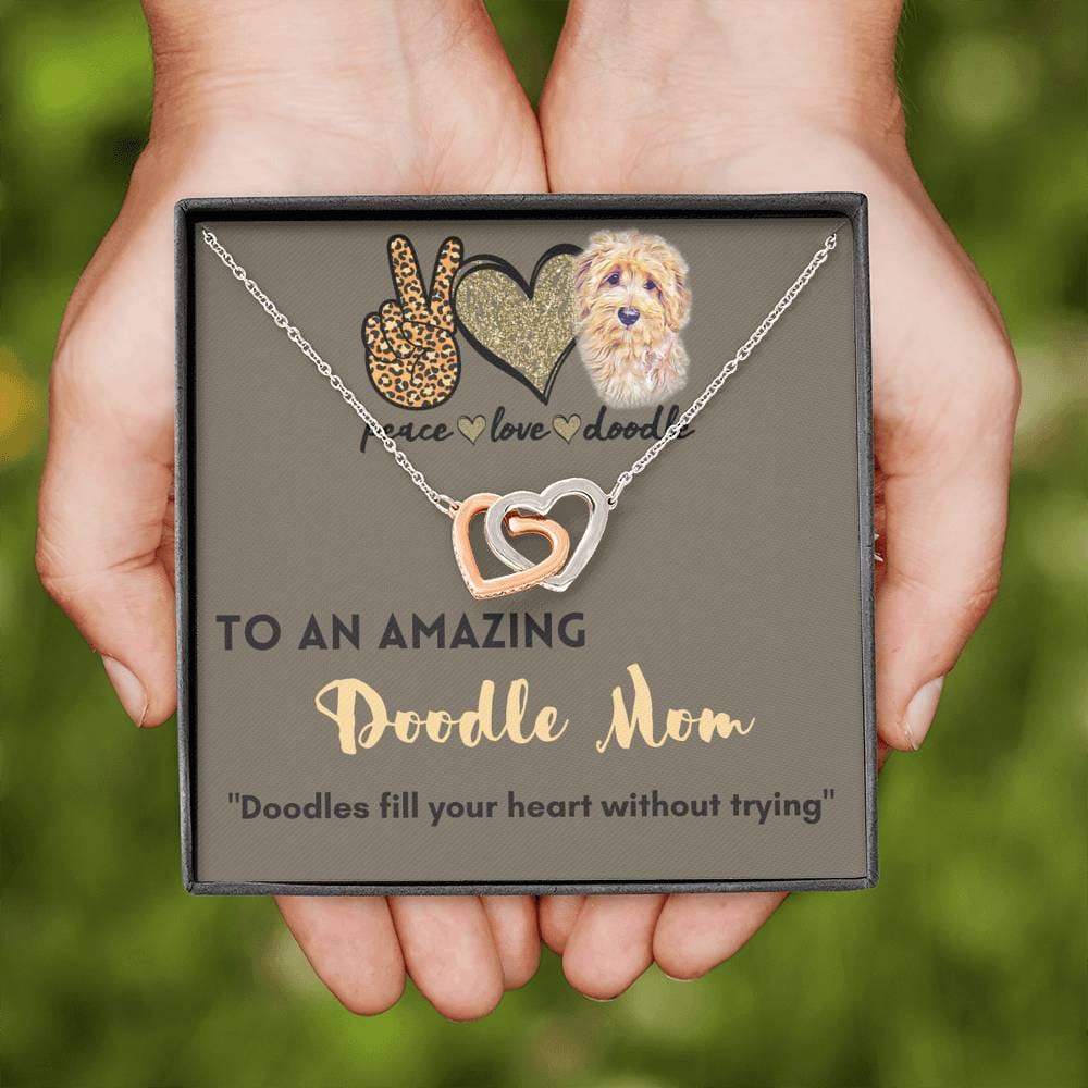 To An Amazing Doodle Mom - Interlocking Hearts Necklace