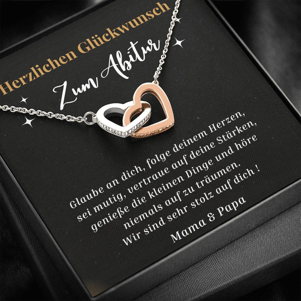 Herzlichen Glückwunsch - Glaube An Dich - Interlocking Hearts Necklace