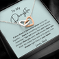 To My Daughter - No Matter - Interlocking Hearts Necklace