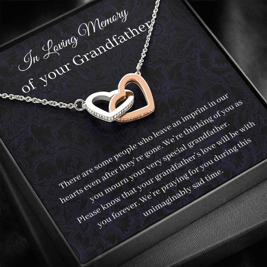 In Loving Memory Of Your Grandfather - There Are Some People - Interlocking Hearts Necklace