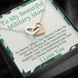 To My Beautiful Military Mom - No Matter - Interlocking Hearts Necklace