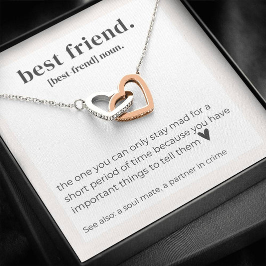 Best Friend Definition - The One - Interlocking Hearts Necklace