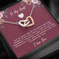 To My Aunt - I Love You - Interlocking Hearts Necklace