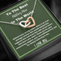 To The Best Military Mom In The World - I Love You - Interlocking Hearts Necklace