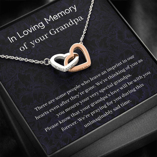 In Loving Memory Of Your Grandpa - There Are Some People - Interlocking Hearts Necklace