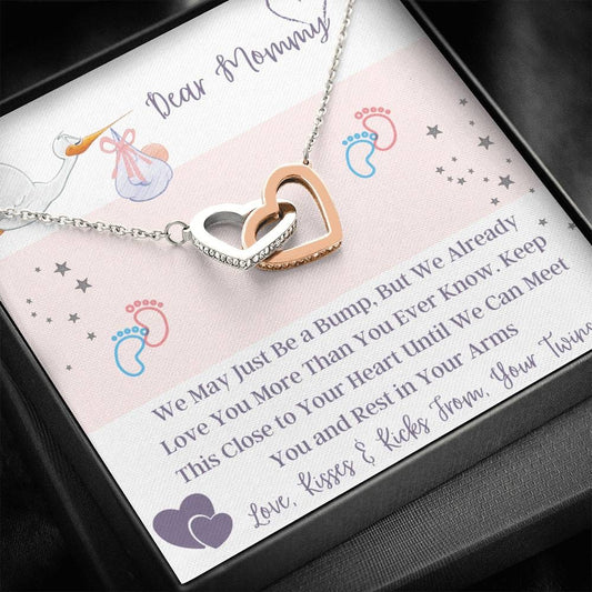 Dear Mommy - We May Just Be A Bump - Interlocking Hearts Necklace