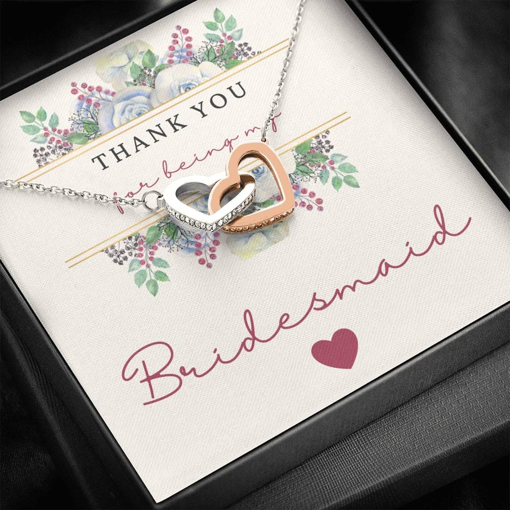 Thank You For Being My Bridesmaid - Interlocking Hearts Necklace