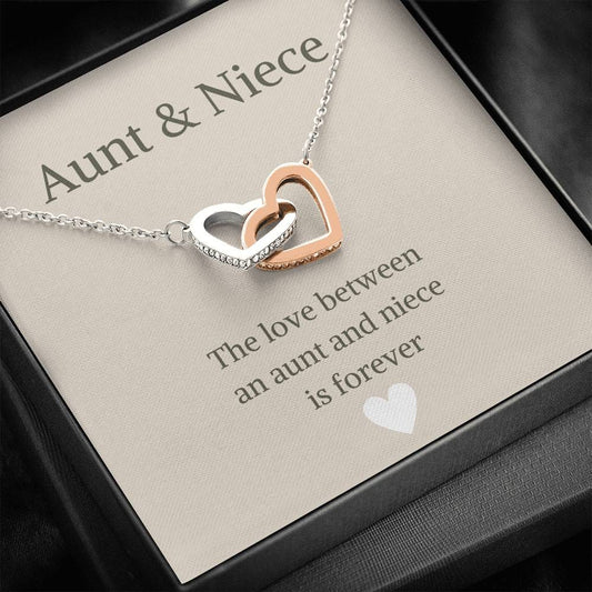 The Love Between An Aunt And Niece - Interlocking Hearts Necklace
