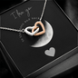 I Love You - To The Moon And Back - Interlocking Hearts Necklace