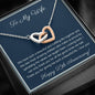 To My Wife - Happy 25th Anniversary - Interlocking Hearts Necklace