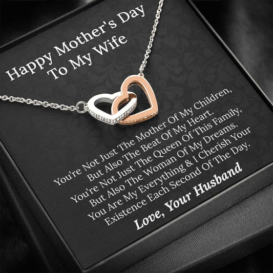Happy Mother's Day To My Wife - You Are My Everything - Interlocking Hearts Necklace