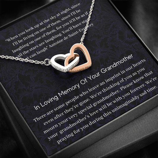 In Loving Memory Of Your Grandmother - There Are some People - Interlocking Hearts Necklace