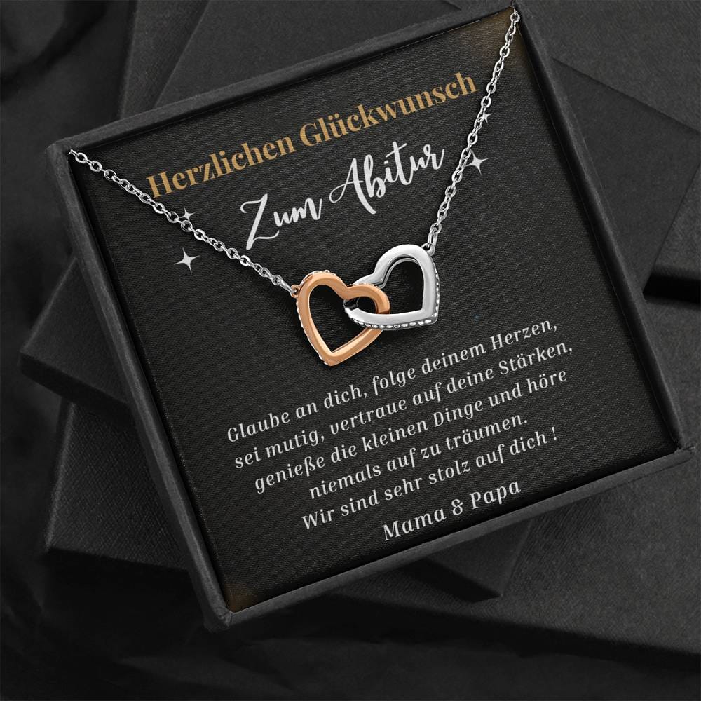 Herzlichen Glückwunsch - Glaube An Dich - Interlocking Hearts Necklace