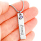 Happy 11th Birthday - Always Remember - Birthstone Name Necklace