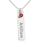 Happy 11th Birthday - Always Remember - Birthstone Name Necklace