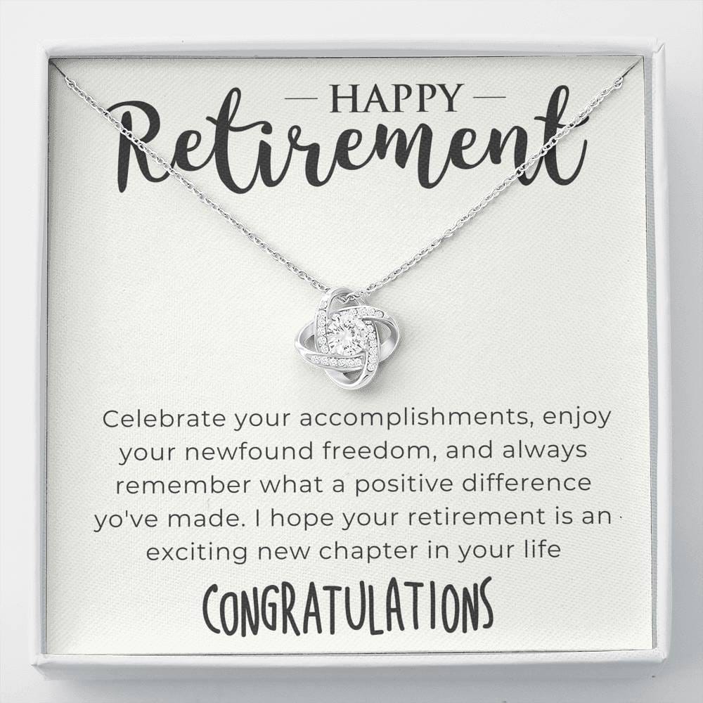 Happy Retirement Love Knot Necklace
