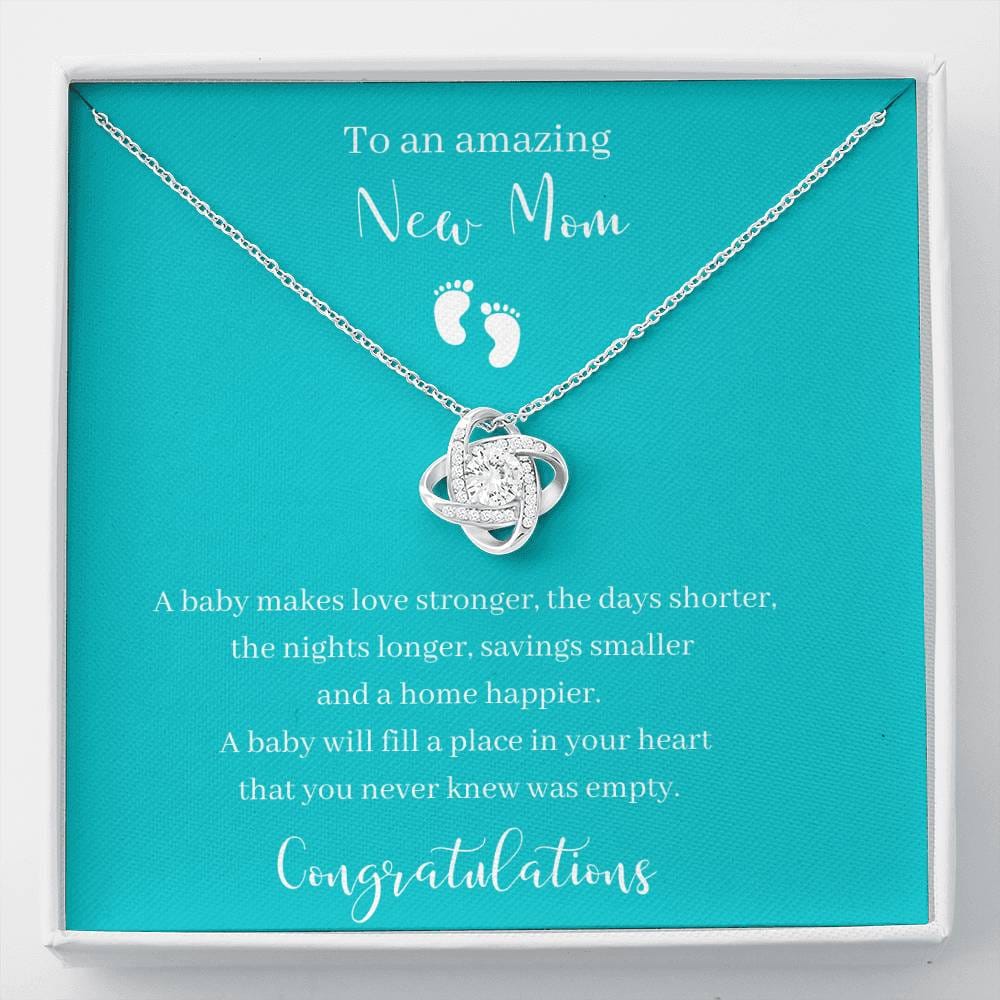 To An Amazing New Mom Love Knot Necklace
