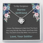 To My Gorgeous Marine Girlfriend - I Know The Distance - Love Knot Necklace