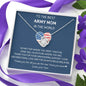 To The Best Army Mom In The World - No Matter - Love Knot Necklace
