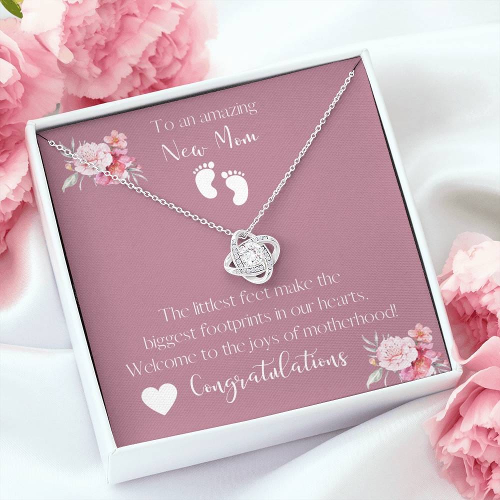 To An Amazing New Mom Love Knot Necklace - The Littlest Feet
