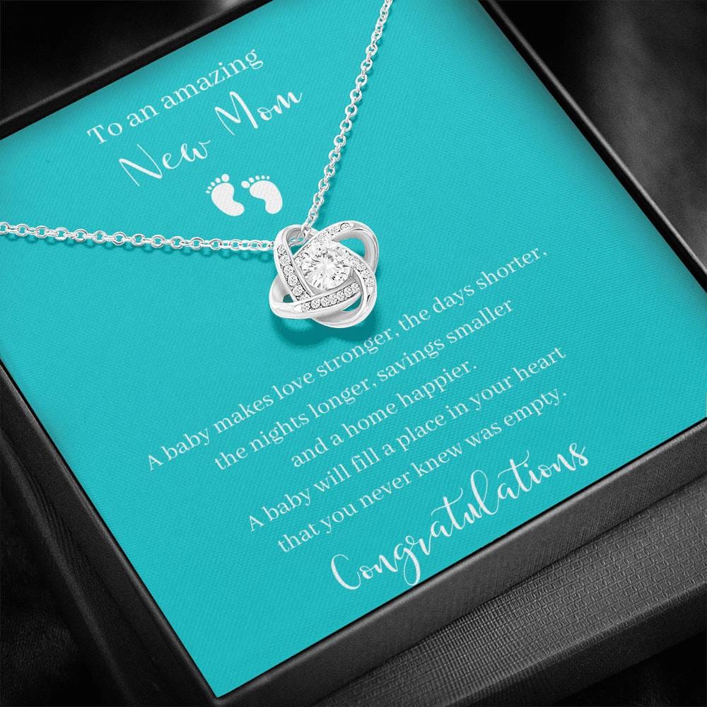To An Amazing New Mom Love Knot Necklace