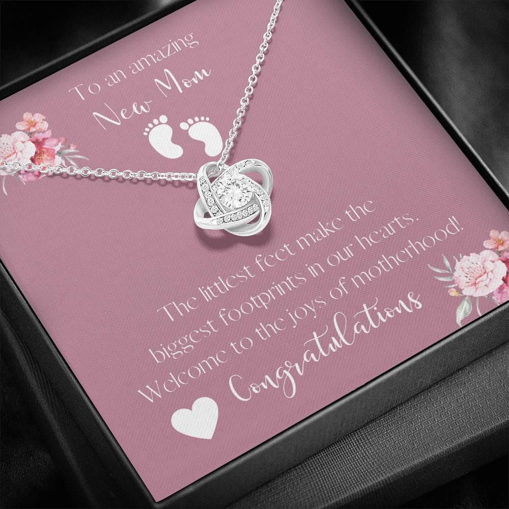 To An Amazing New Mom Love Knot Necklace - The Littlest Feet