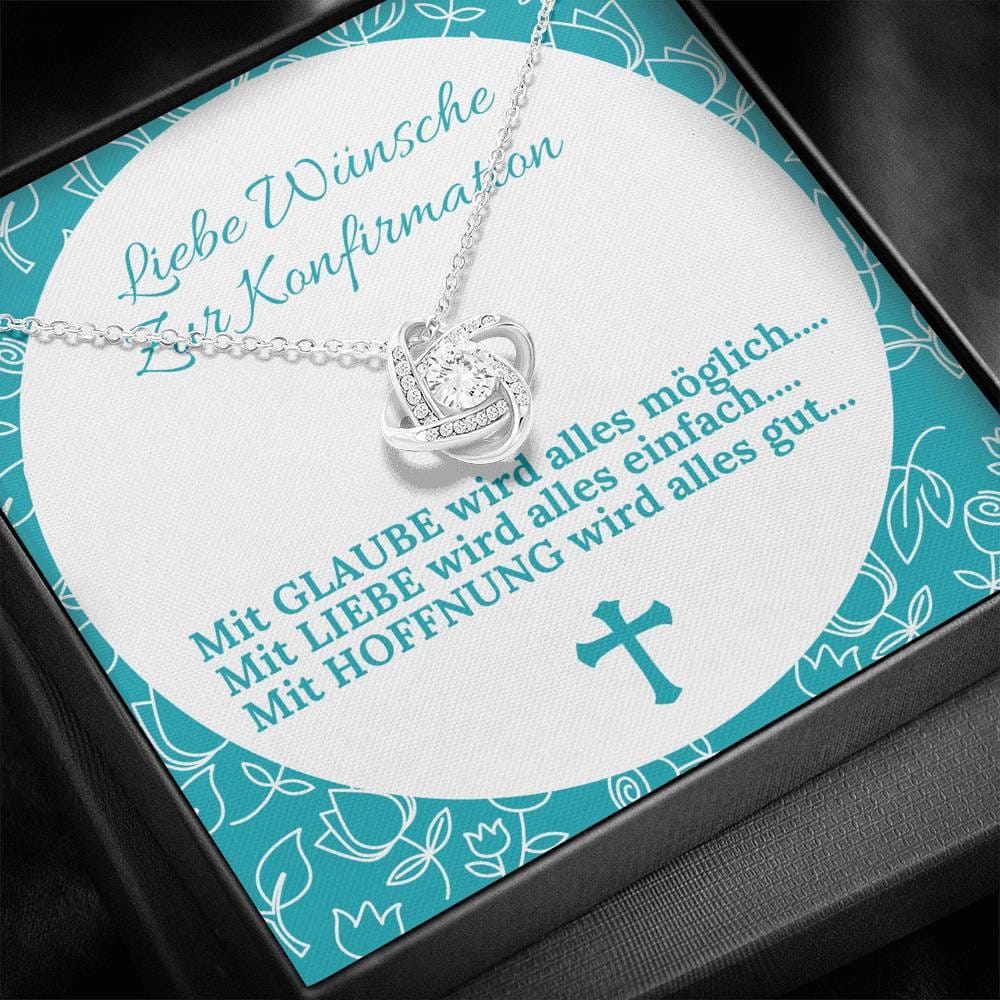 Liebe Wünsche Zur Konfirmation - Mit Glaube - Love Knot Necklace