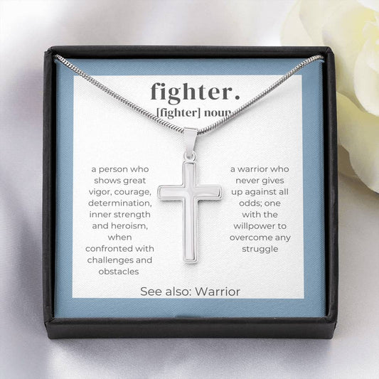 Fighter Definition - Stainless Steel Cross