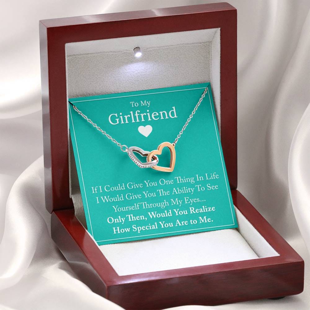 To My Girlfriend - If I Could Give You One Thing - Interlocking Heart Necklace