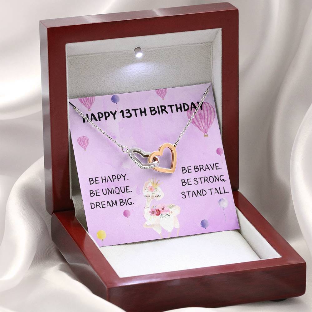 Happy 13th Birthday - Interlocking Hearts Necklace