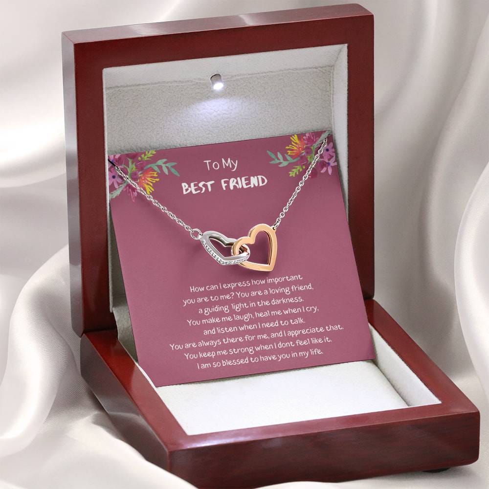To My Best Fried - I Am So Blessed - Interlocking Heart Necklace