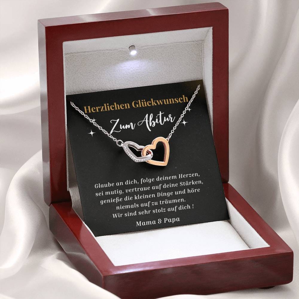 Herzlichen Glückwunsch - Glaube An Dich - Interlocking Hearts Necklace