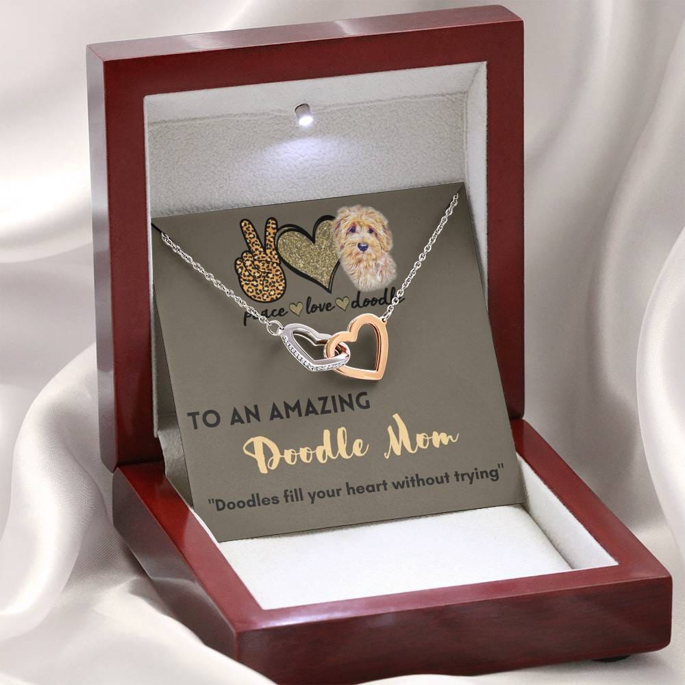 To An Amazing Doodle Mom - Interlocking Hearts Necklace