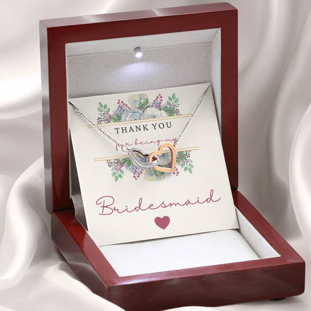 Thank You For Being My Bridesmaid - Interlocking Hearts Necklace