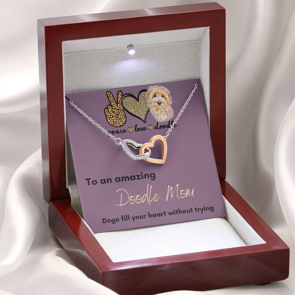 To An Amazing Doodle Mom - Interlocking Hearts Necklace