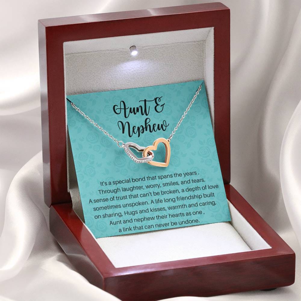 Aunt And Nephew - Its A Special Bond - Interlocking Hearts Necklace