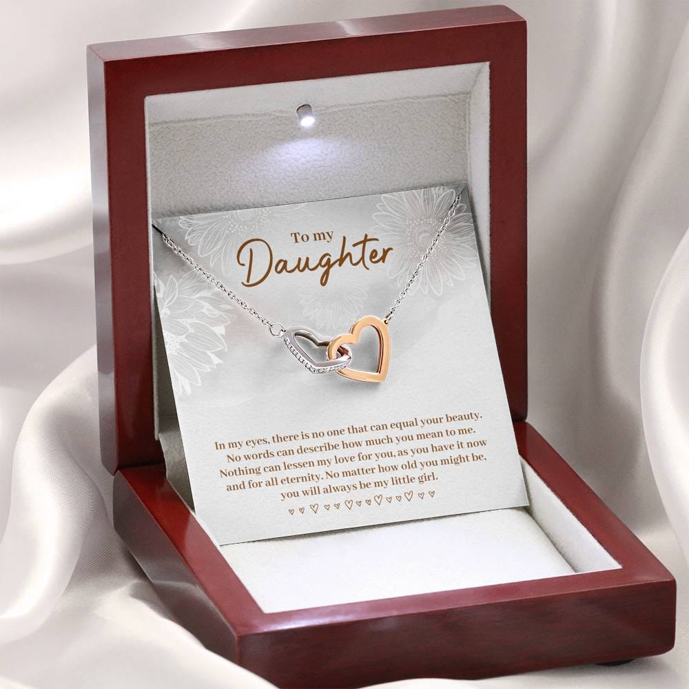 To My Daughter - In My Eyes - Interlocking Hearts Necklace