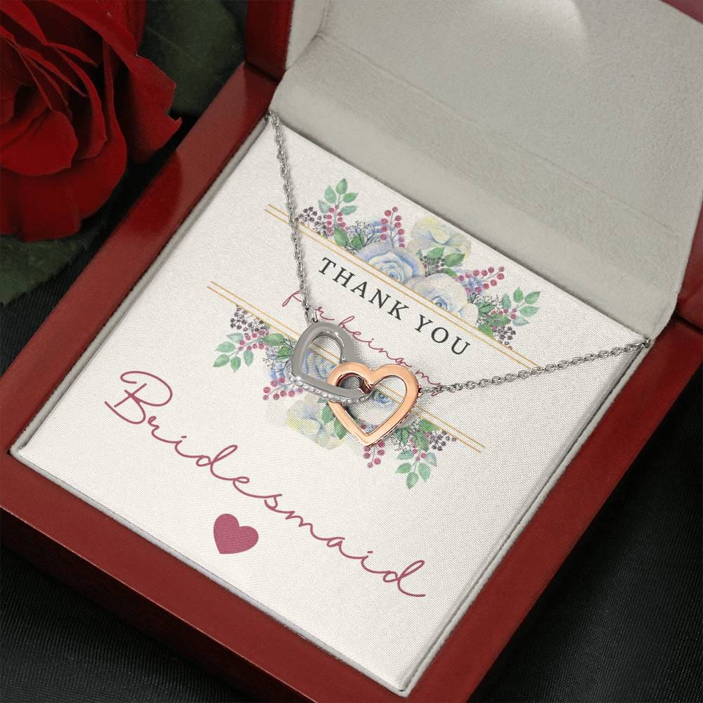 Thank You For Being My Bridesmaid - Interlocking Hearts Necklace
