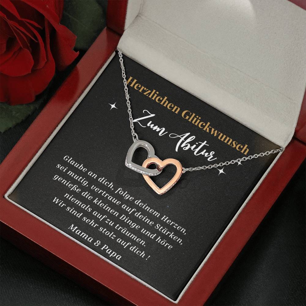 Herzlichen Glückwunsch - Glaube An Dich - Interlocking Hearts Necklace