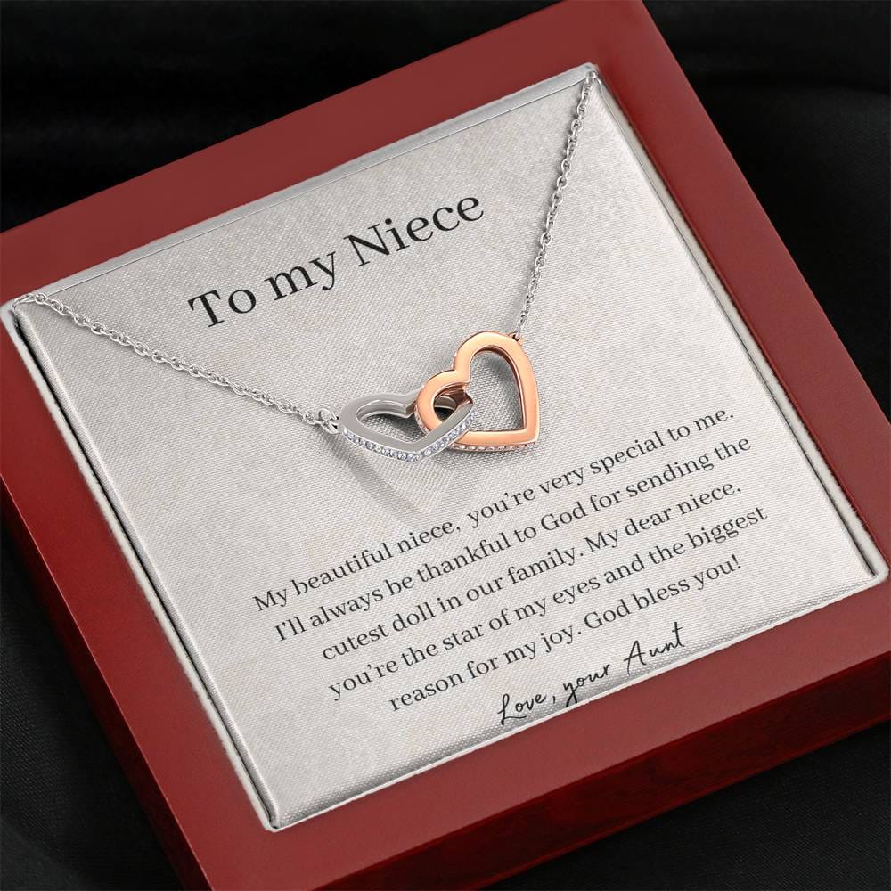 To My Niece - My Beautiful Niece - Interlocking Hearts Necklace