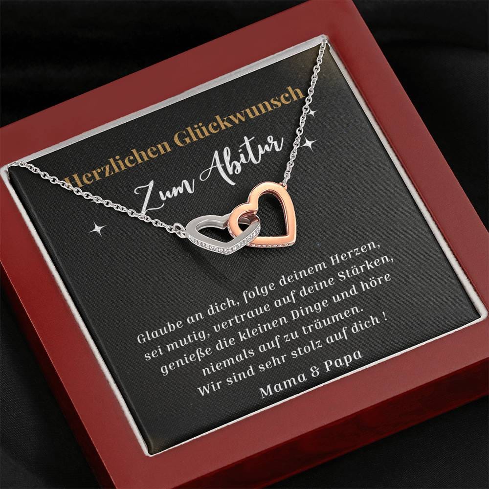 Herzlichen Glückwunsch - Glaube An Dich - Interlocking Hearts Necklace