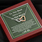 To The Best Military Mom In The World - I Love You - Interlocking Hearts Necklace
