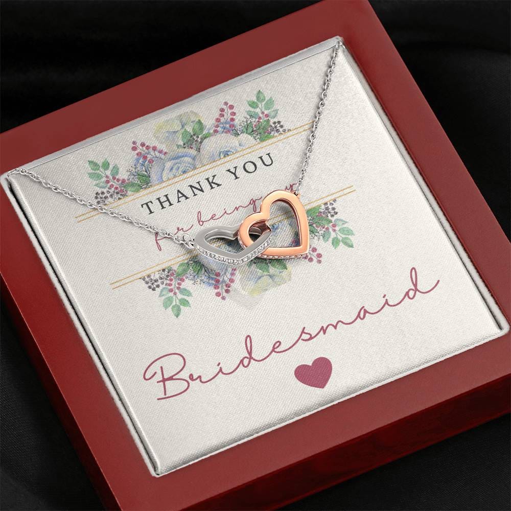 Thank You For Being My Bridesmaid - Interlocking Hearts Necklace