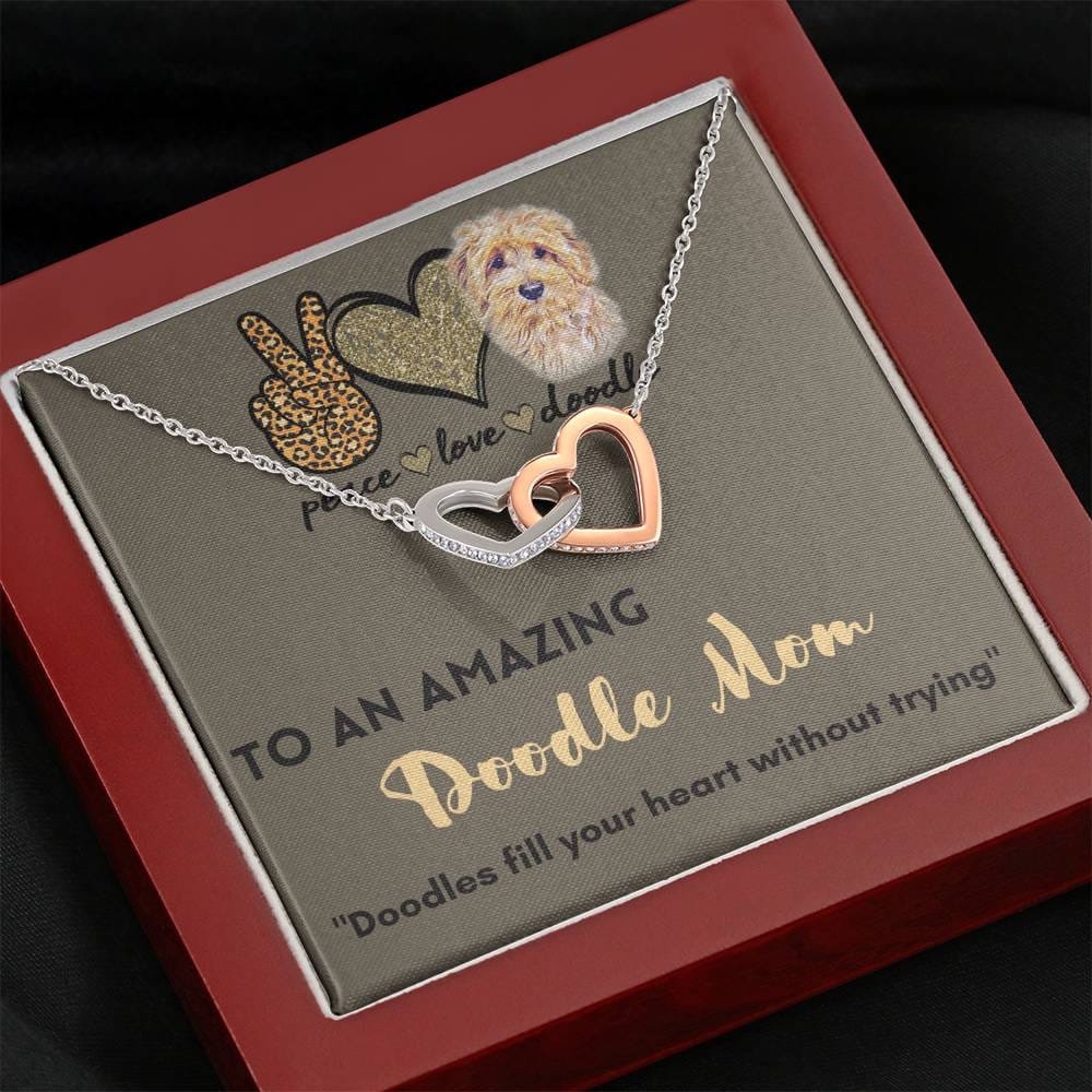 To An Amazing Doodle Mom - Interlocking Hearts Necklace