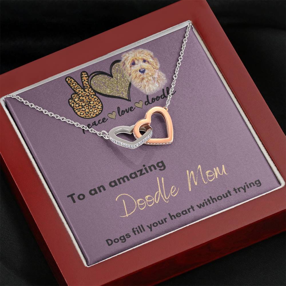 To An Amazing Doodle Mom - Interlocking Hearts Necklace