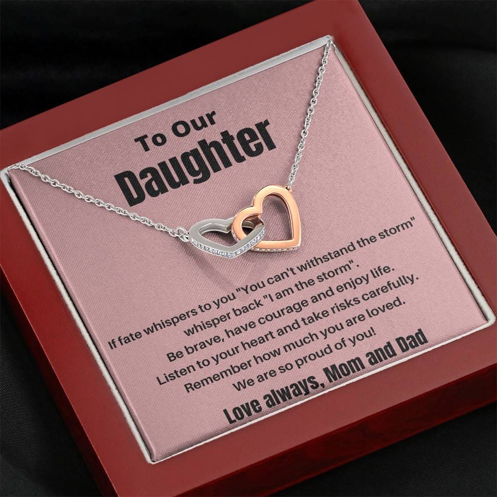 To Our Daughter - If Fate Whispers To You - Interlocking Hearts Necklace