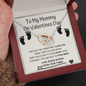 To My Mommy On Valentines Day - Interlocking Hearts Necklace