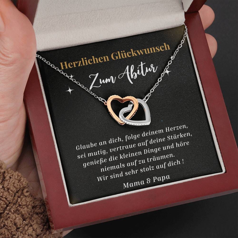 Herzlichen Glückwunsch - Glaube An Dich - Interlocking Hearts Necklace