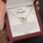 To My Daughter - I Will Carry You Always - Interlocking Hearts Necklace